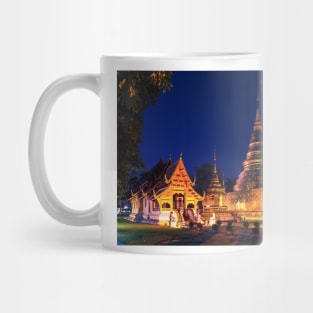 Wat Phra Singh at dusk, Chiang Mai, Thailand Mug